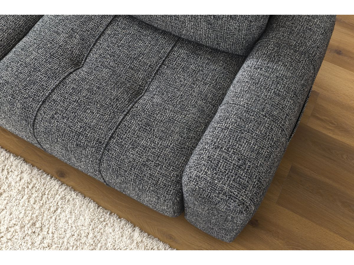 Canapé d'angle L convertible coffre ARSENE avec pouf