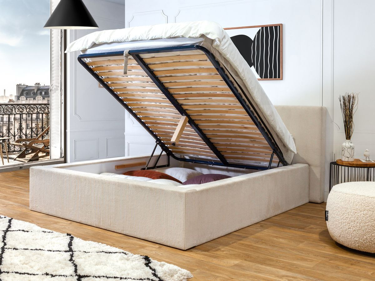 Lit coffre NIHAD rangement XL