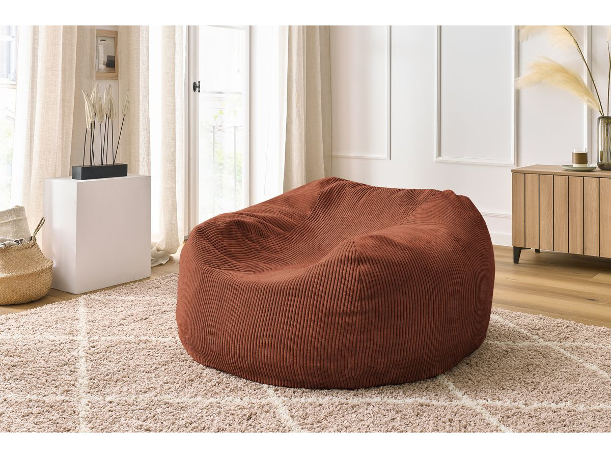VOLTAIRE ultrazachte poef van corduroy