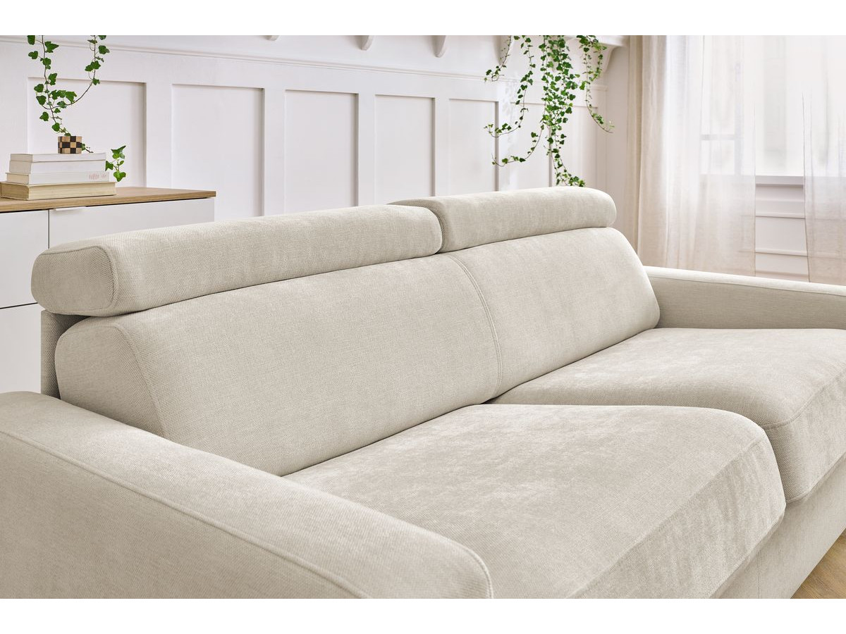 MONACO rechte slaapbank, express opening, gladde stof