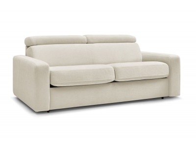 Canapé droit convertible MONACO ouverture express tissu lisse