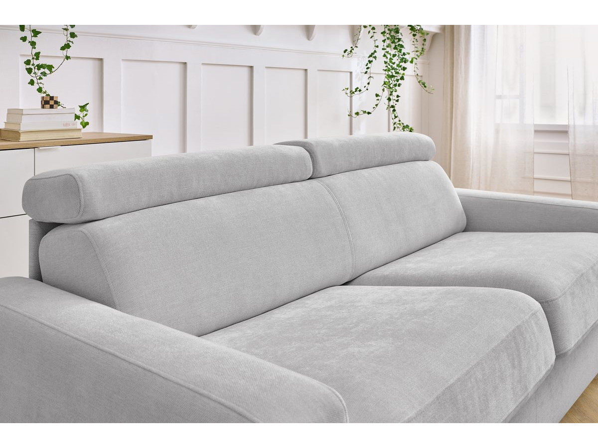 Canapé droit convertible MONACO ouverture express tissu lisse
