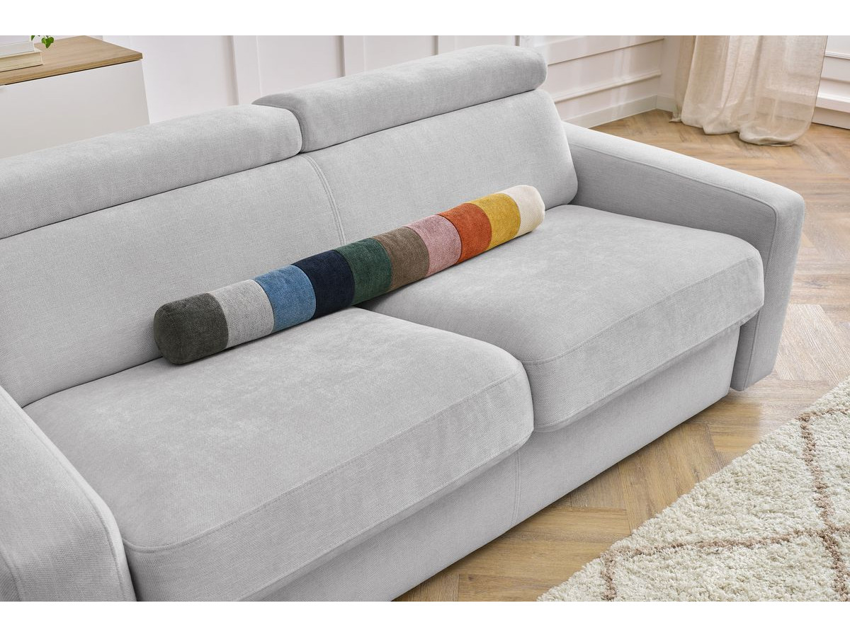Canapé droit convertible MONACO ouverture express tissu lisse