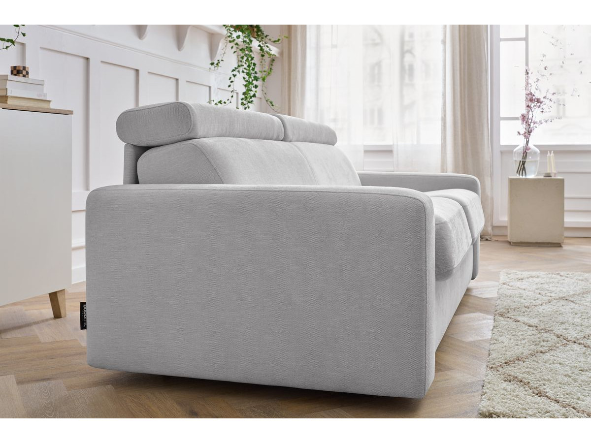 Canapé droit convertible MONACO ouverture express tissu lisse