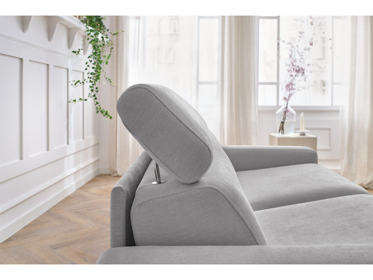 Canapé droit convertible MONACO ouverture express tissu lisse