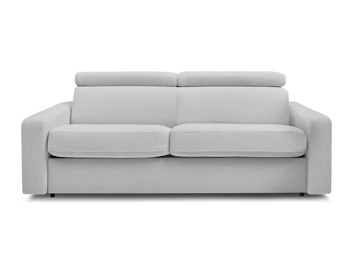 Canapé droit convertible MONACO ouverture express tissu lisse