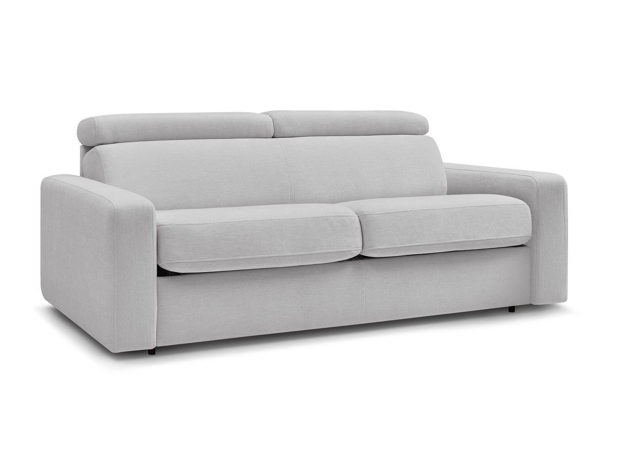 Canapé droit convertible MONACO ouverture express tissu lisse