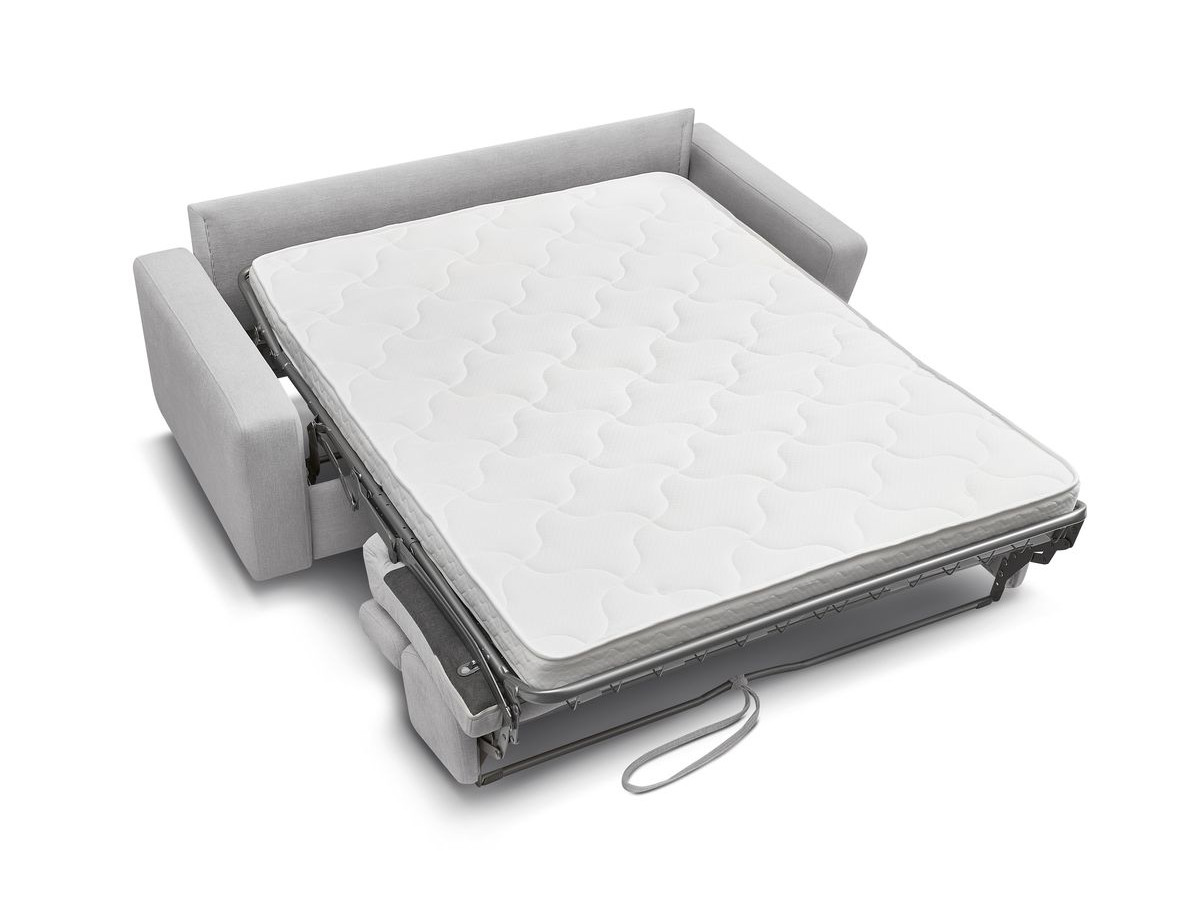 Canapé droit convertible MONACO ouverture express tissu lisse