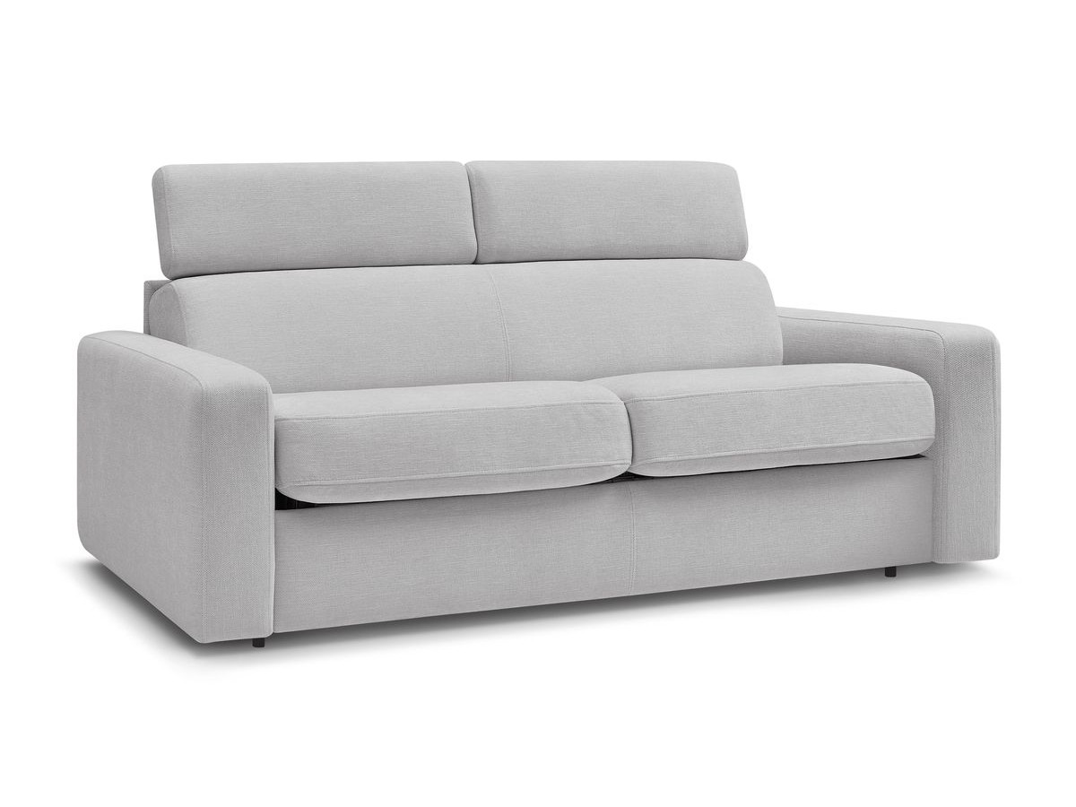 Canapé droit convertible MONACO ouverture express tissu lisse