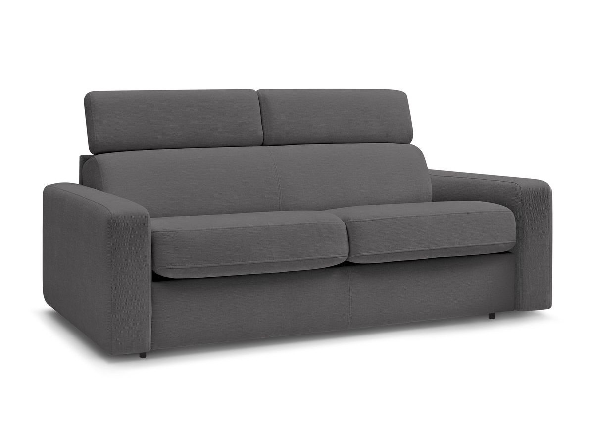 Canapé droit convertible MONACO ouverture express tissu lisse