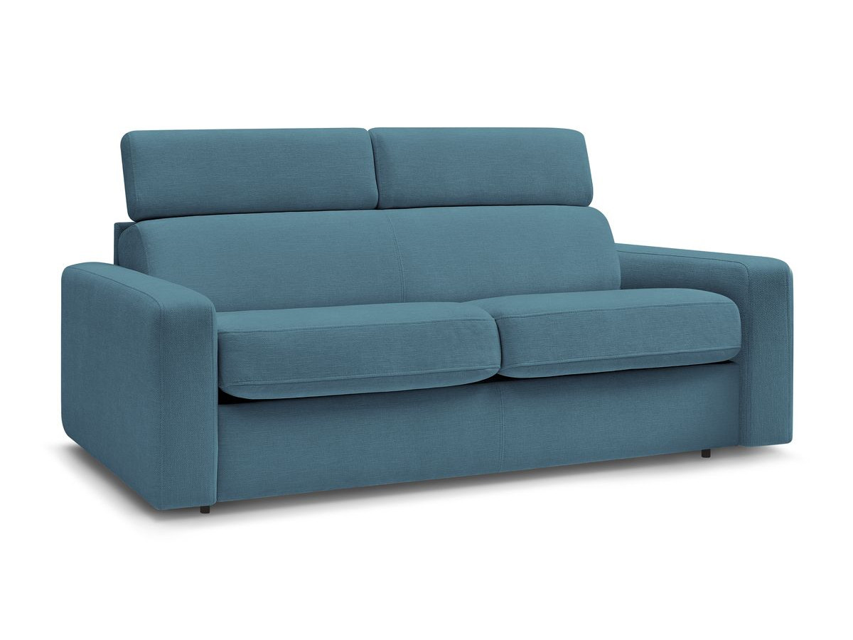 Canapé droit convertible MONACO ouverture express tissu lisse