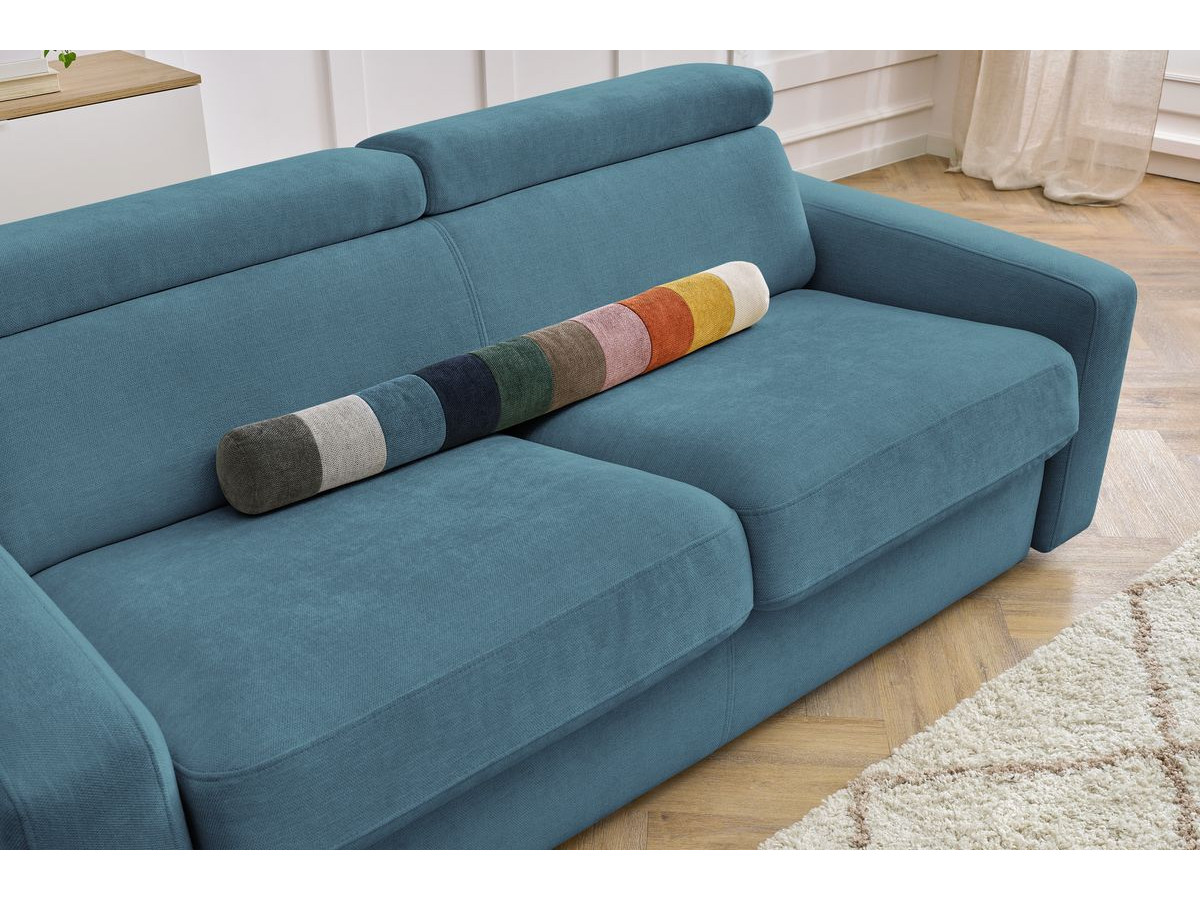 Canapé droit convertible MONACO ouverture express tissu lisse