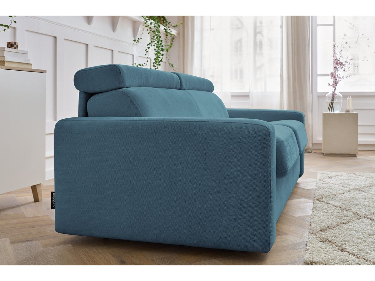 Canapé droit convertible MONACO ouverture express tissu lisse