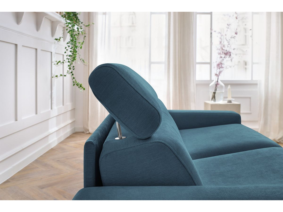 Canapé droit convertible MONACO ouverture express tissu lisse
