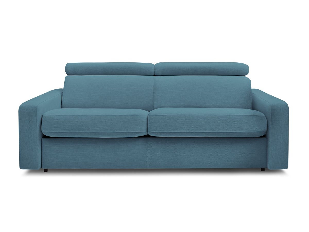 Canapé droit convertible MONACO ouverture express tissu lisse