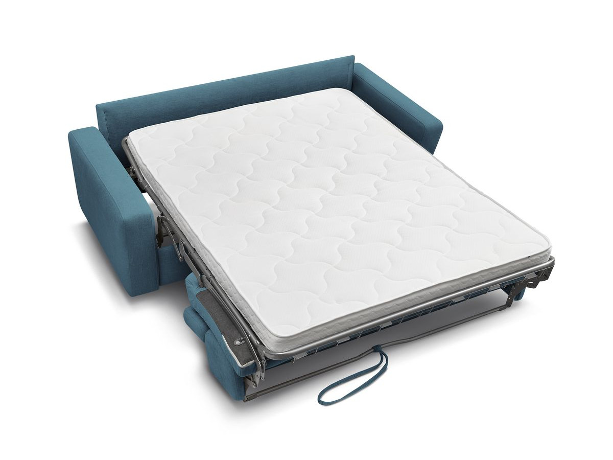 Canapé droit convertible MONACO ouverture express tissu lisse