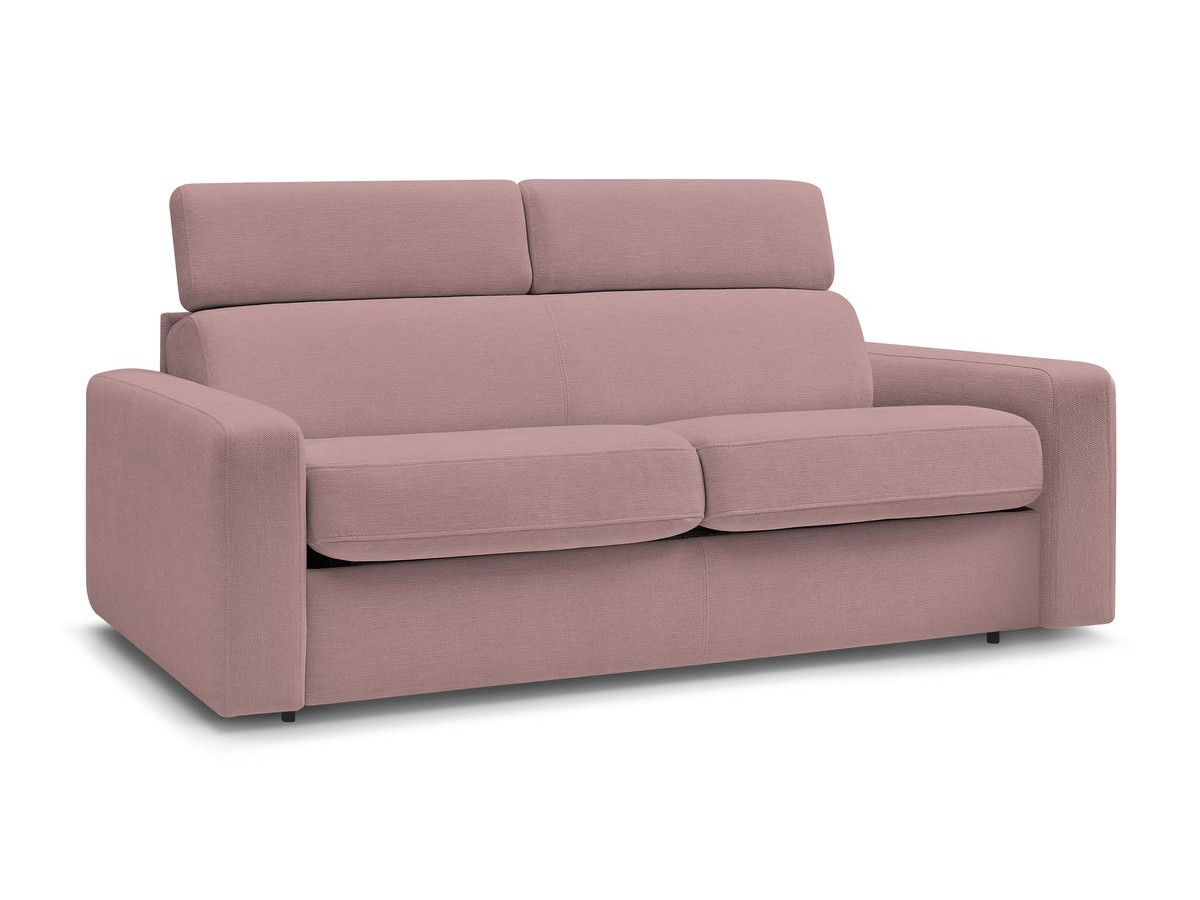 Canapé droit convertible MONACO ouverture express tissu lisse