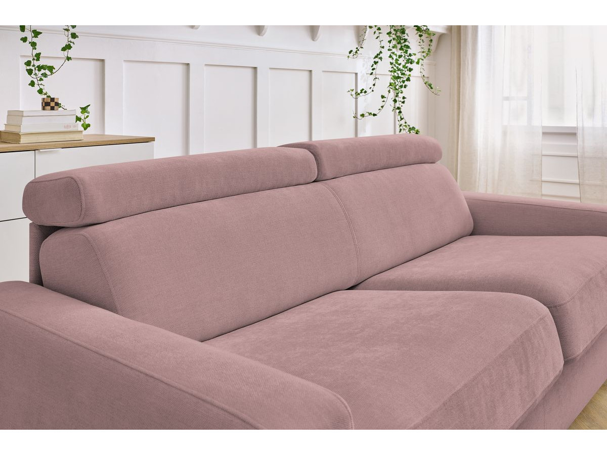 Canapé droit convertible MONACO ouverture express tissu lisse