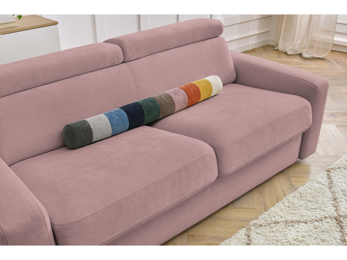 Canapé droit convertible MONACO ouverture express tissu lisse