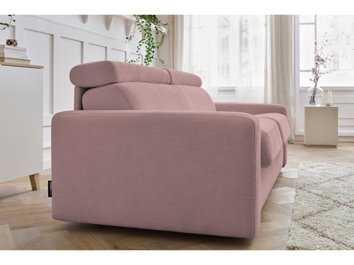 Canapé droit convertible MONACO ouverture express tissu lisse
