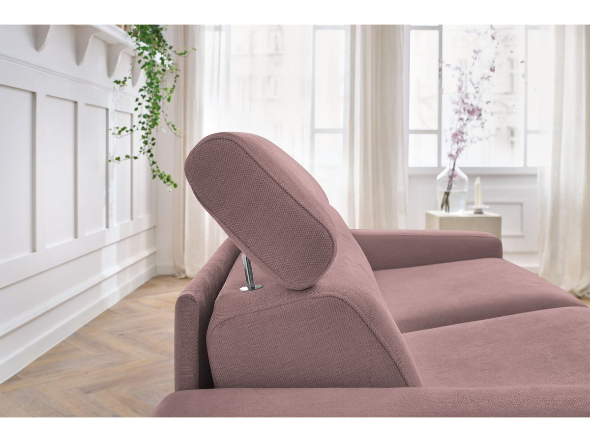 Canapé droit convertible MONACO ouverture express tissu lisse