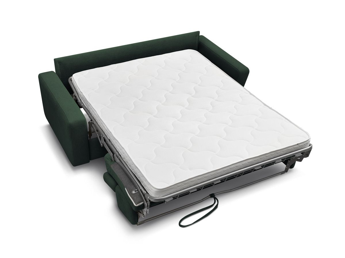 Canapé droit convertible MONACO ouverture express tissu lisse