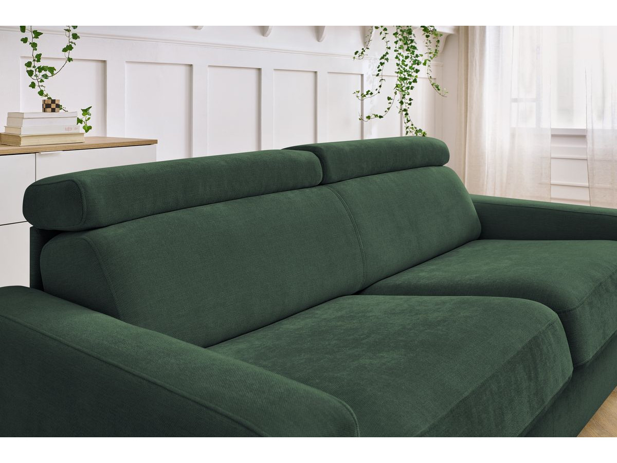 Canapé droit convertible MONACO ouverture express tissu lisse