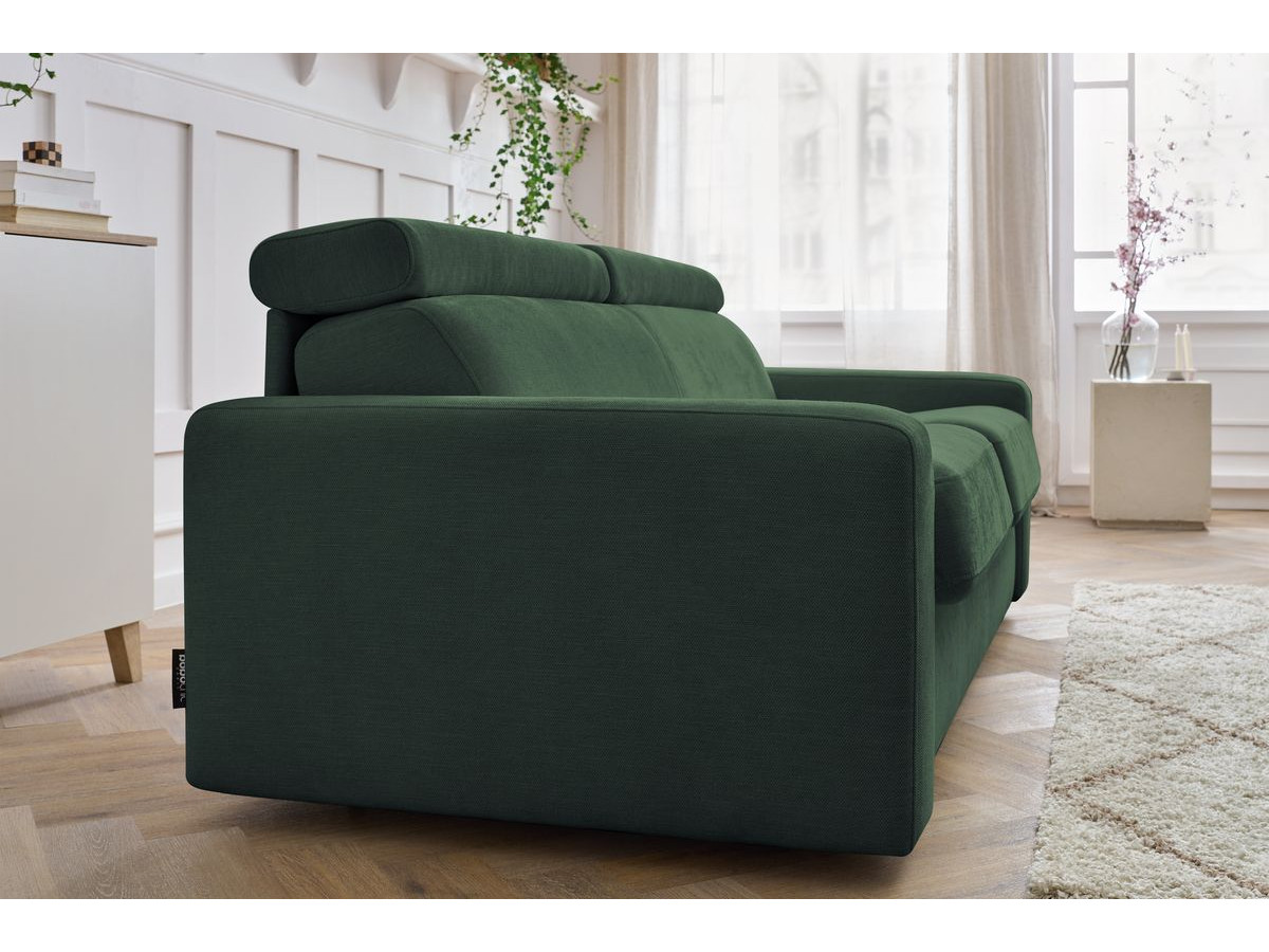Canapé droit convertible MONACO ouverture express tissu lisse