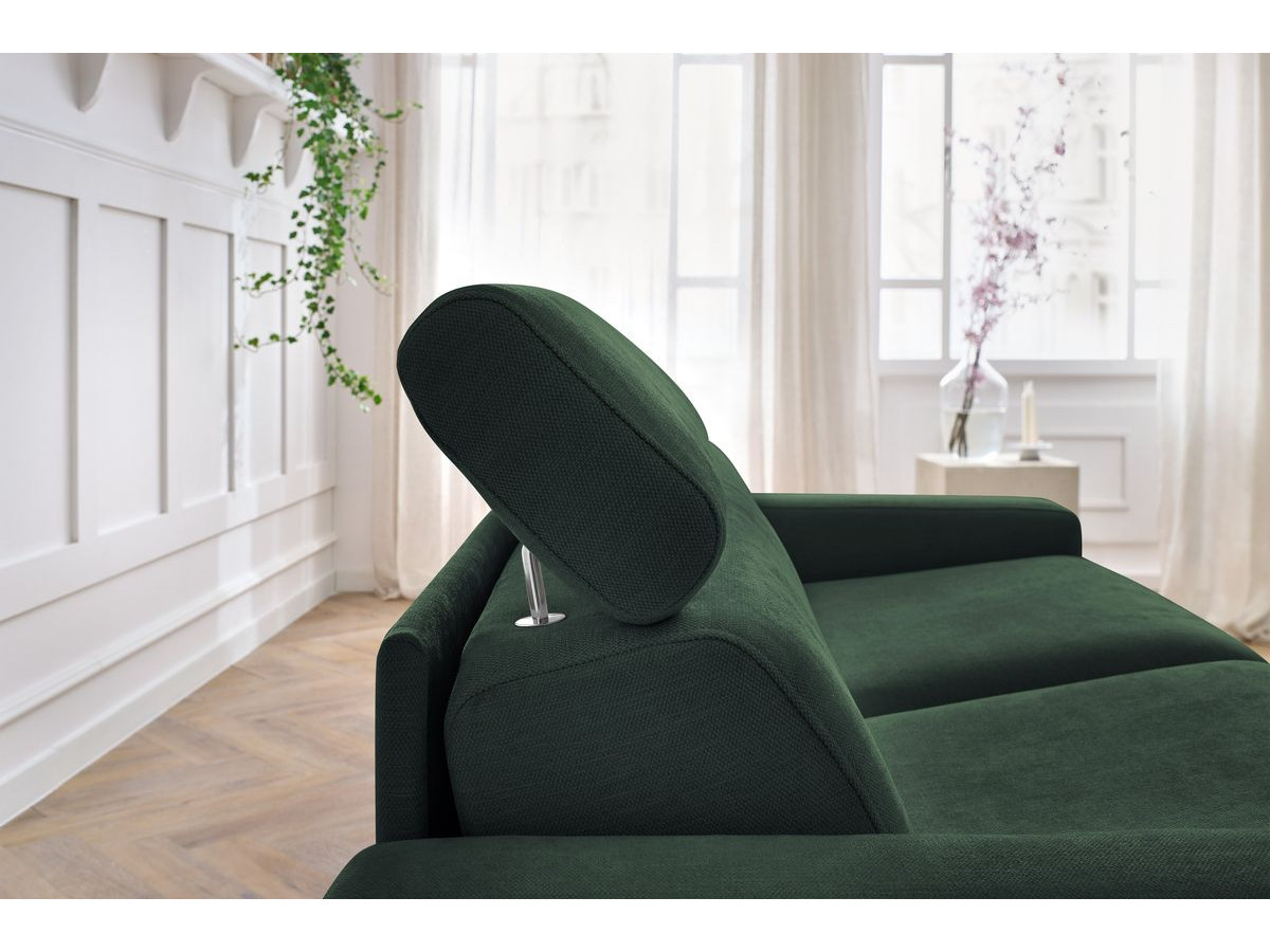 Canapé droit convertible MONACO ouverture express tissu lisse
