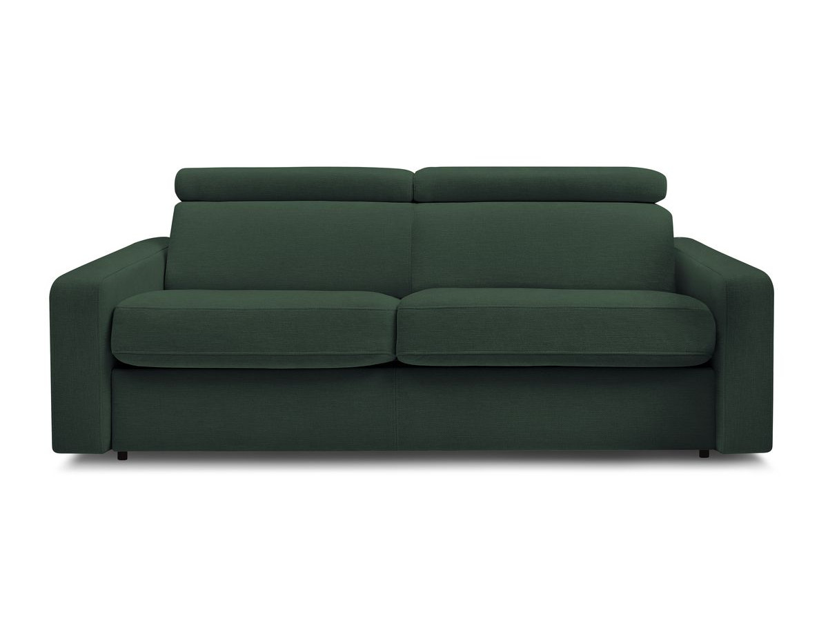 Canapé droit convertible MONACO ouverture express tissu lisse