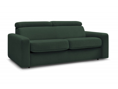 Canapé droit convertible MONACO ouverture express tissu lisse