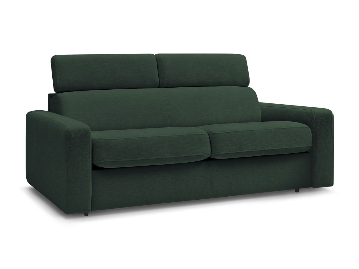 Canapé droit convertible MONACO ouverture express tissu lisse