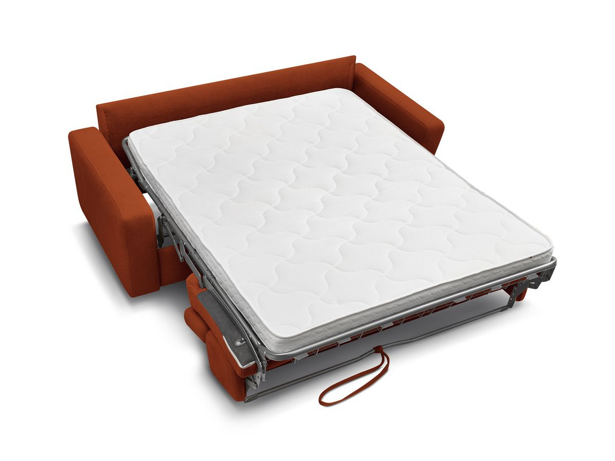 Canapé droit convertible MONACO ouverture express tissu lisse