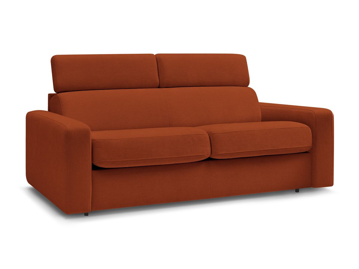 Canapé droit convertible MONACO ouverture express tissu lisse