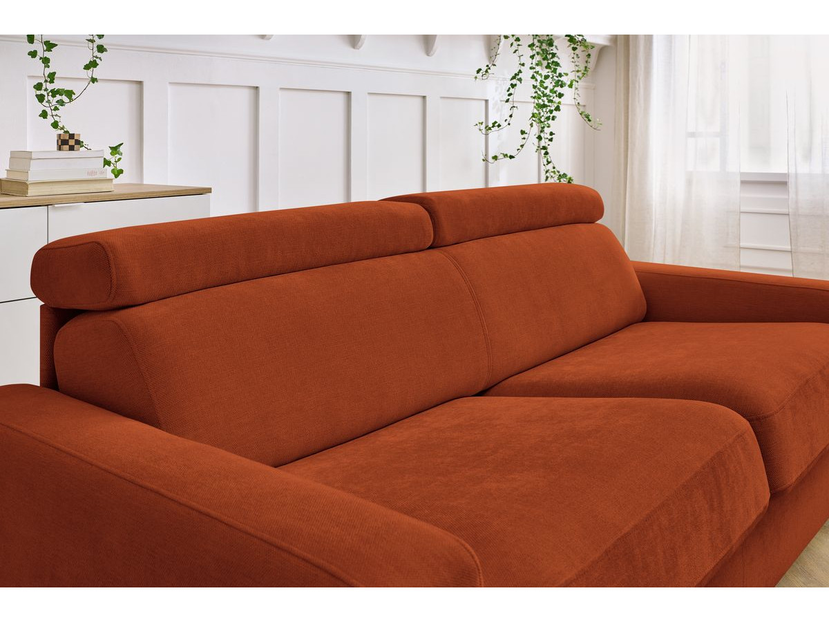Canapé droit convertible MONACO ouverture express tissu lisse
