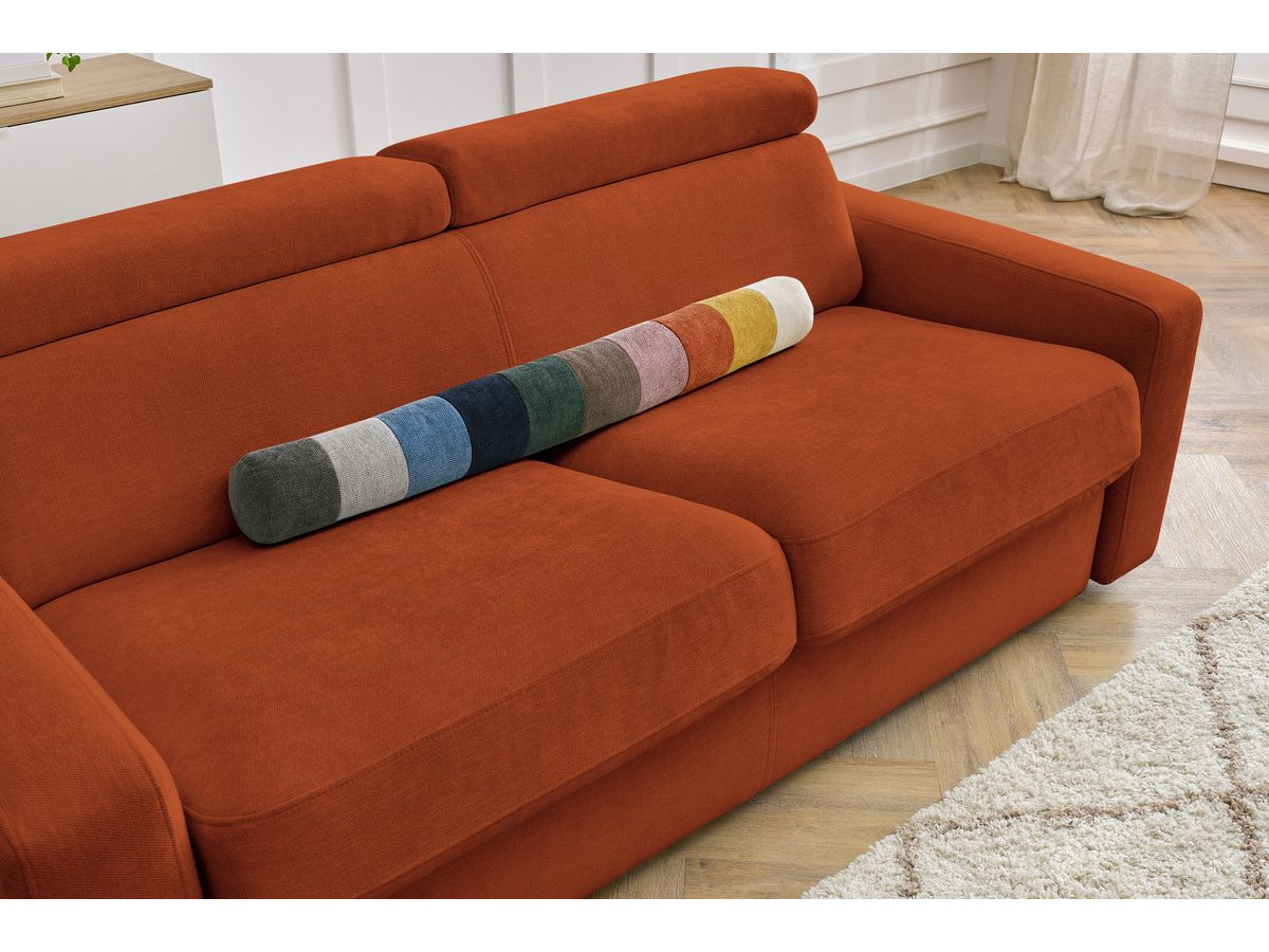 Canapé droit convertible MONACO ouverture express tissu lisse