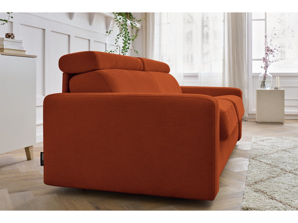 Canapé droit convertible MONACO ouverture express tissu lisse
