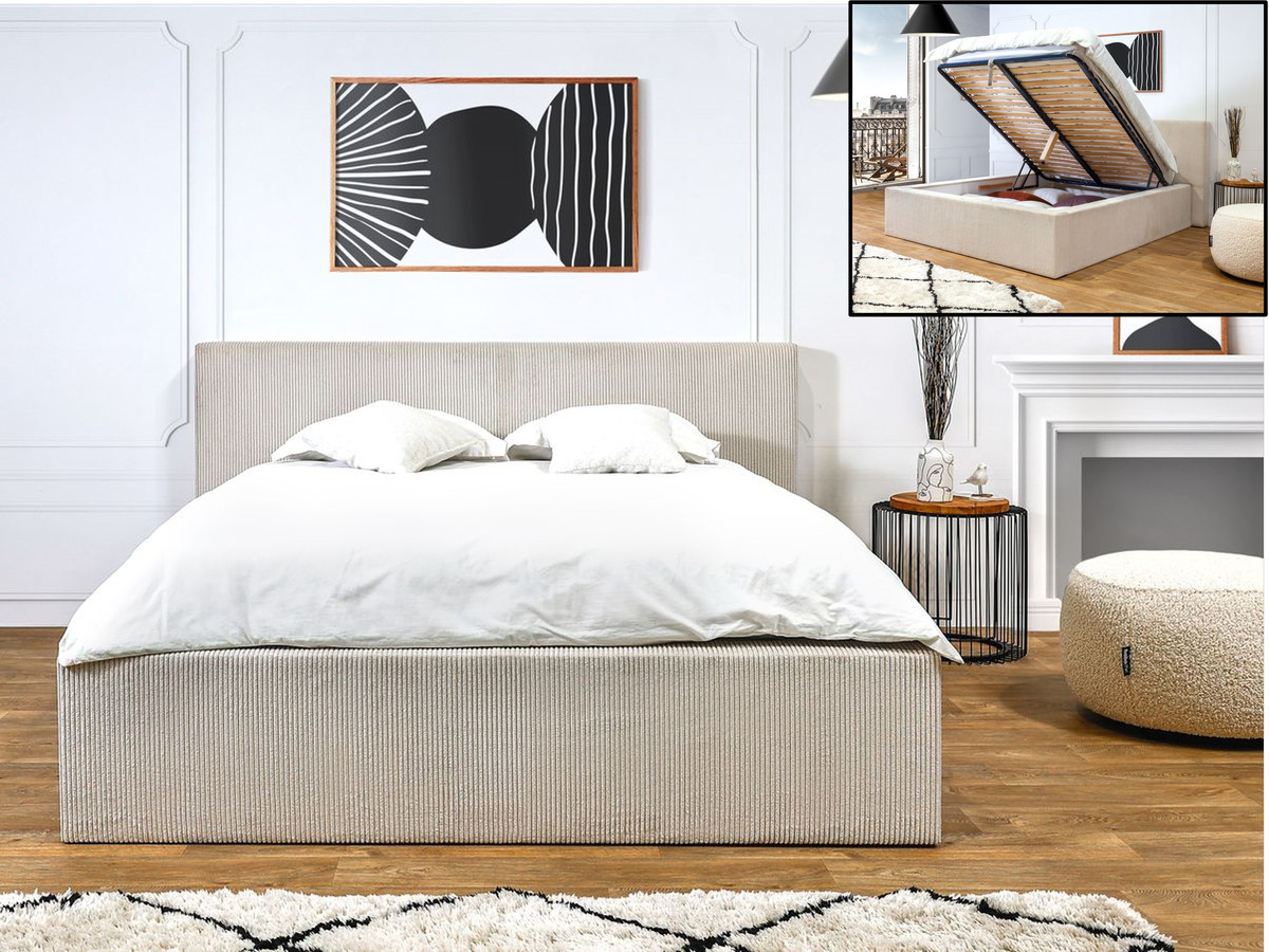 Lit coffre NIHAD rangement XL