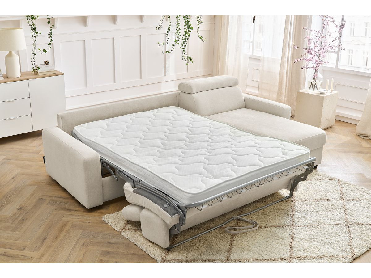Canapé d'angle réversible convertible coffre MONACO tissu lisse