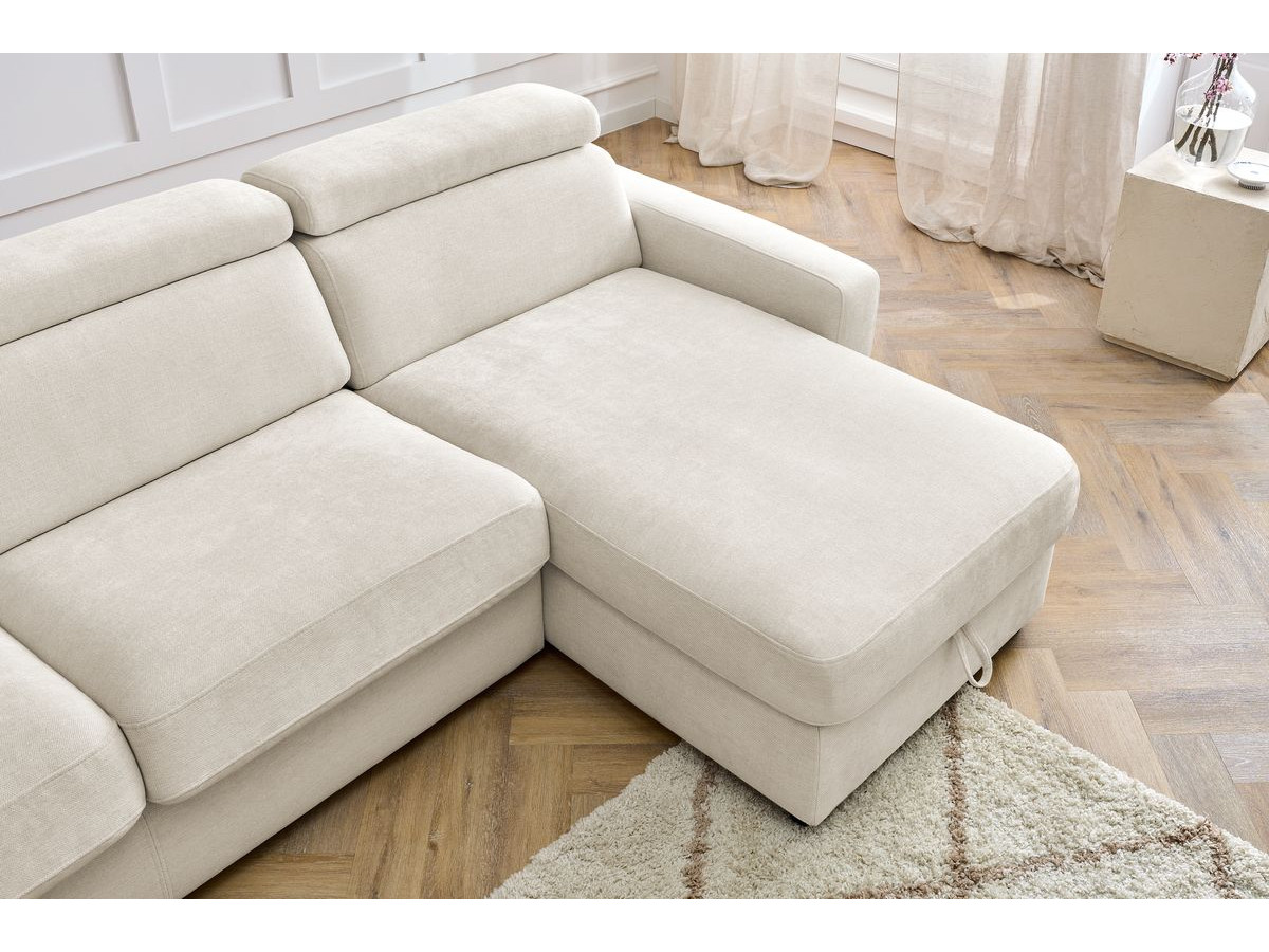 Canapé d'angle réversible convertible coffre MONACO tissu lisse