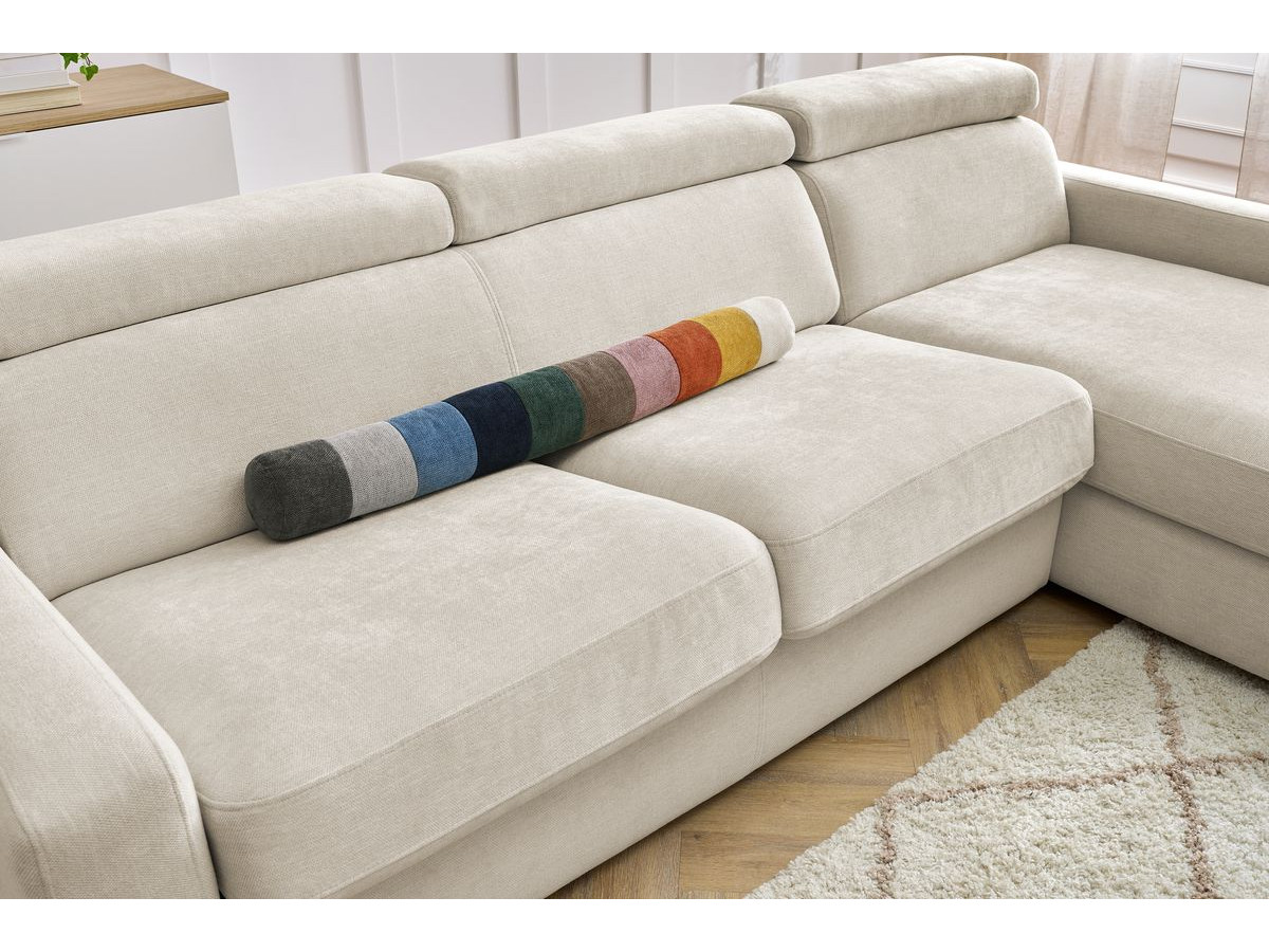 Canapé d'angle réversible convertible coffre MONACO tissu lisse