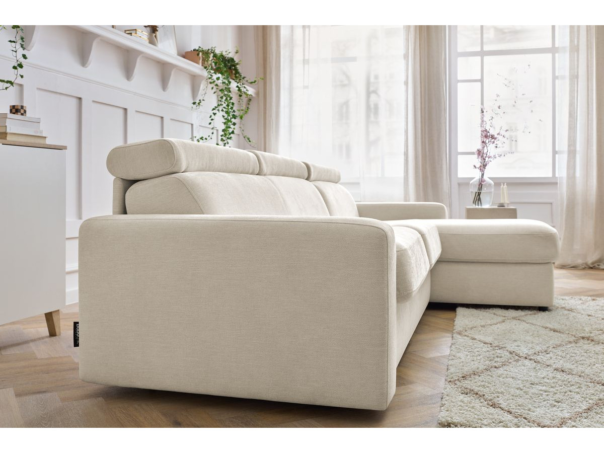 Canapé d'angle réversible convertible coffre MONACO tissu lisse