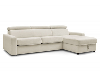 Canapé d'angle réversible convertible coffre MONACO tissu lisse