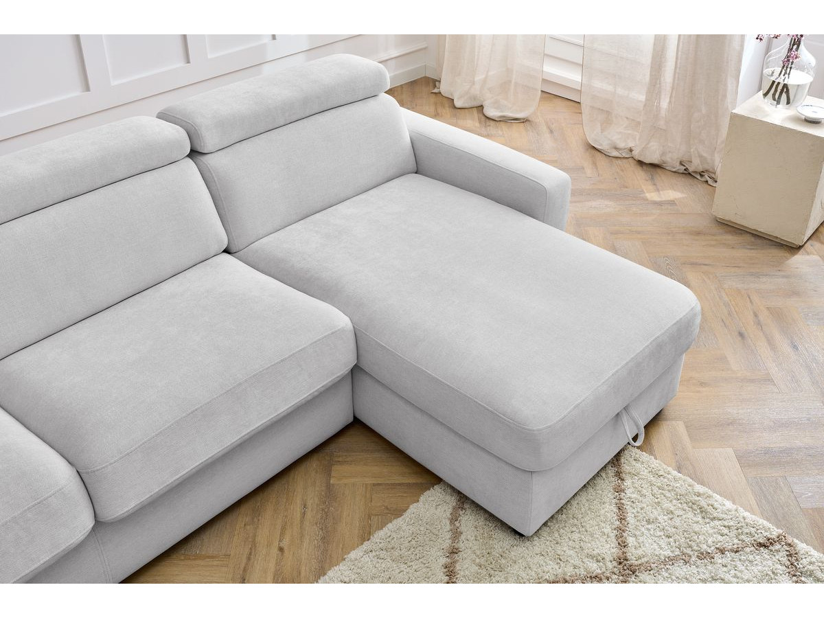 Canapé d'angle réversible convertible coffre MONACO tissu lisse