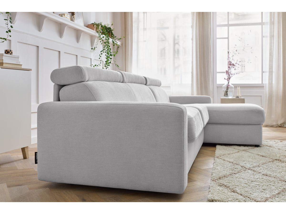 Canapé d'angle réversible convertible coffre MONACO tissu lisse