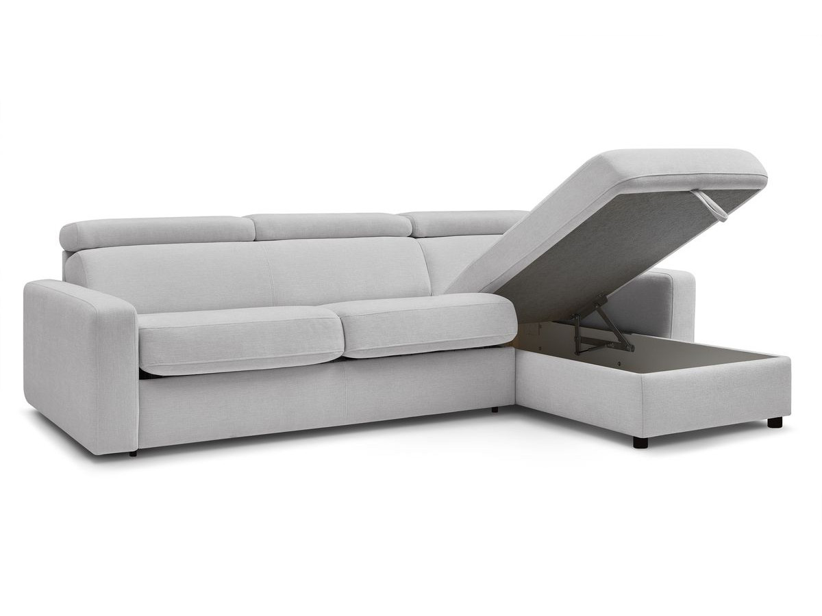 Canapé d'angle réversible convertible coffre MONACO tissu lisse