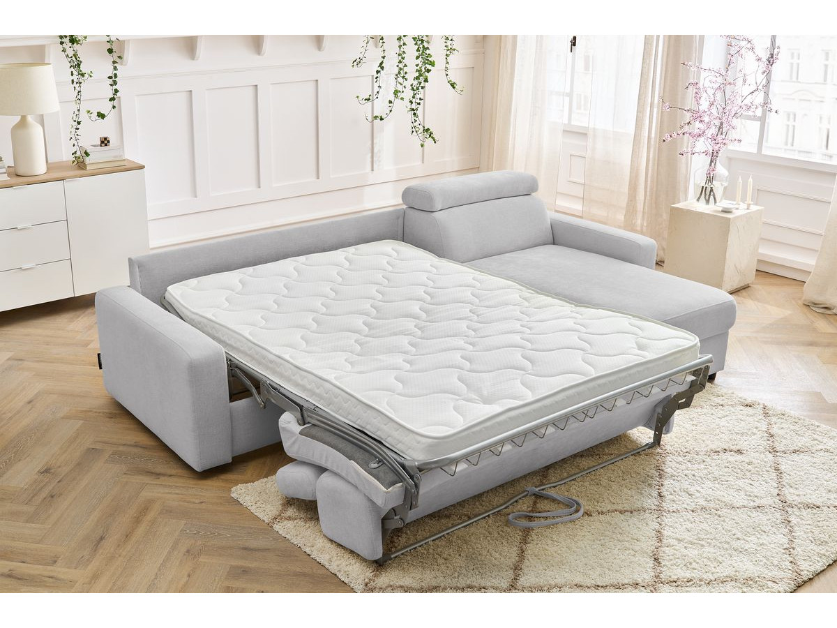 Canapé d'angle réversible convertible coffre MONACO tissu lisse
