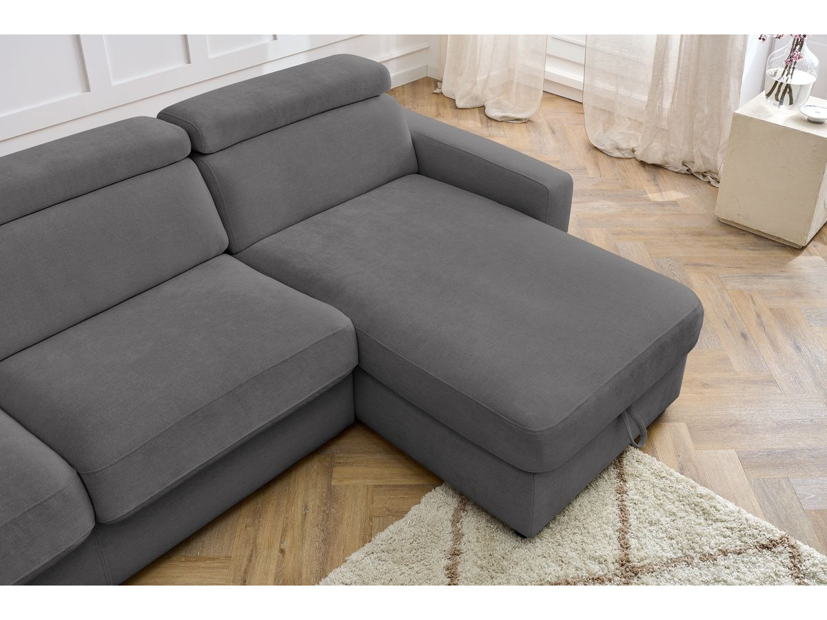 Canapé d'angle réversible convertible coffre MONACO tissu lisse