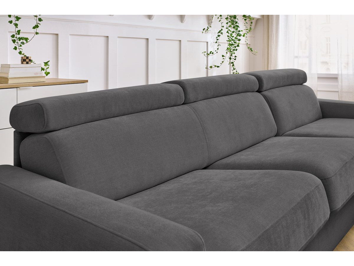 Canapé d'angle réversible convertible coffre MONACO tissu lisse