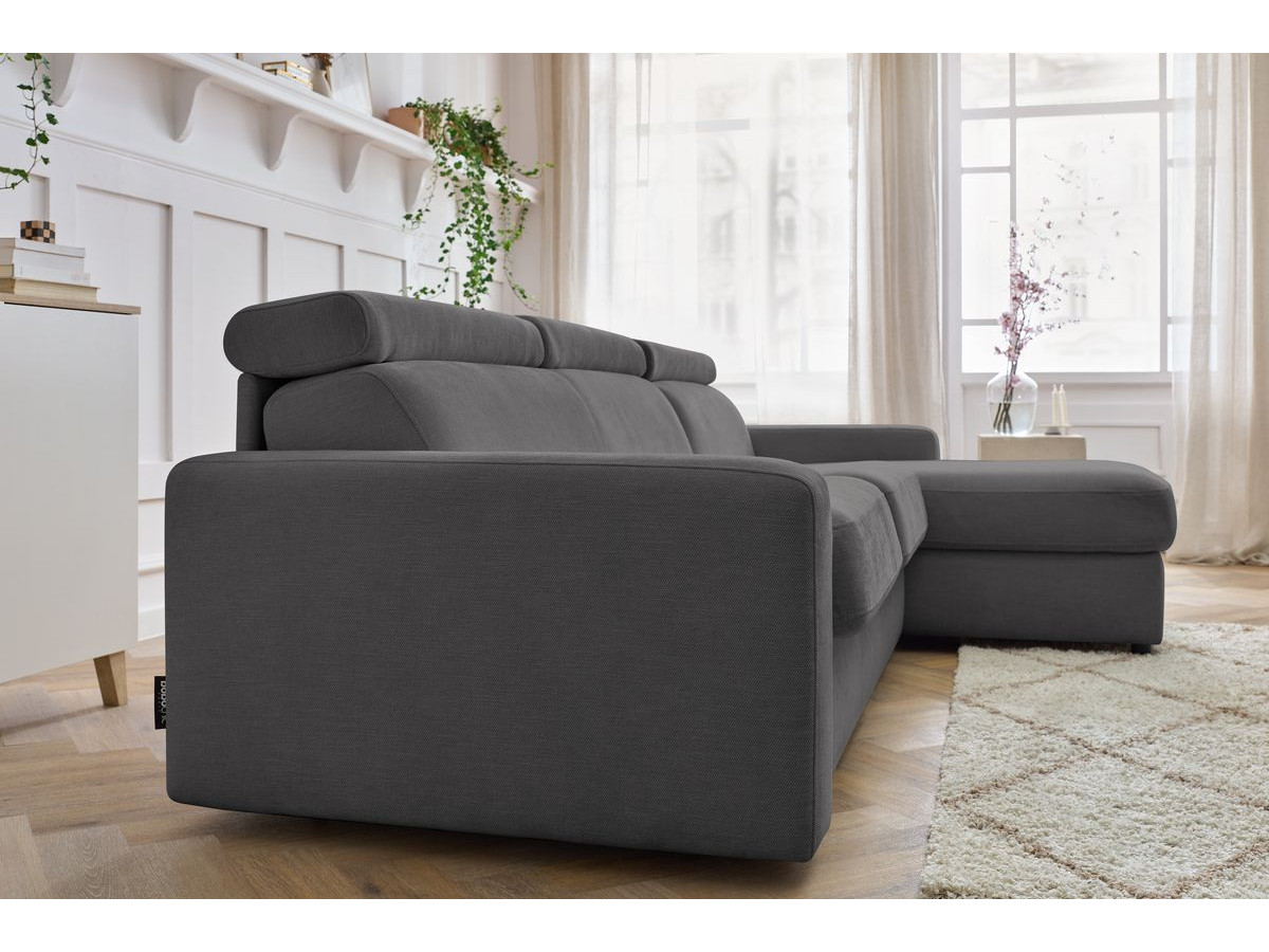 Canapé d'angle réversible convertible coffre MONACO tissu lisse
